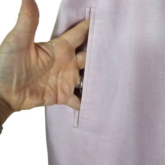 Lauren Ralph Lauren Pink‎ Linen Trousers 16W Relaxed Pleated Lined Pastel Spring - Picture 5 of 8